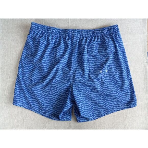 Vineyard Vines Men XLT Elastic Waist Drawstring‎ Checked Blue Trunk Short - Picture 10 of 12